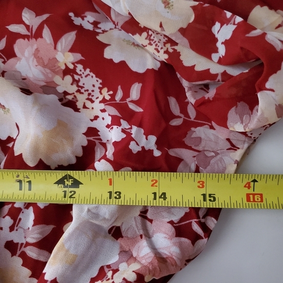 Womens Floral Boho Faux Wrap Midi Dress Size Small - Picture 16 of 16